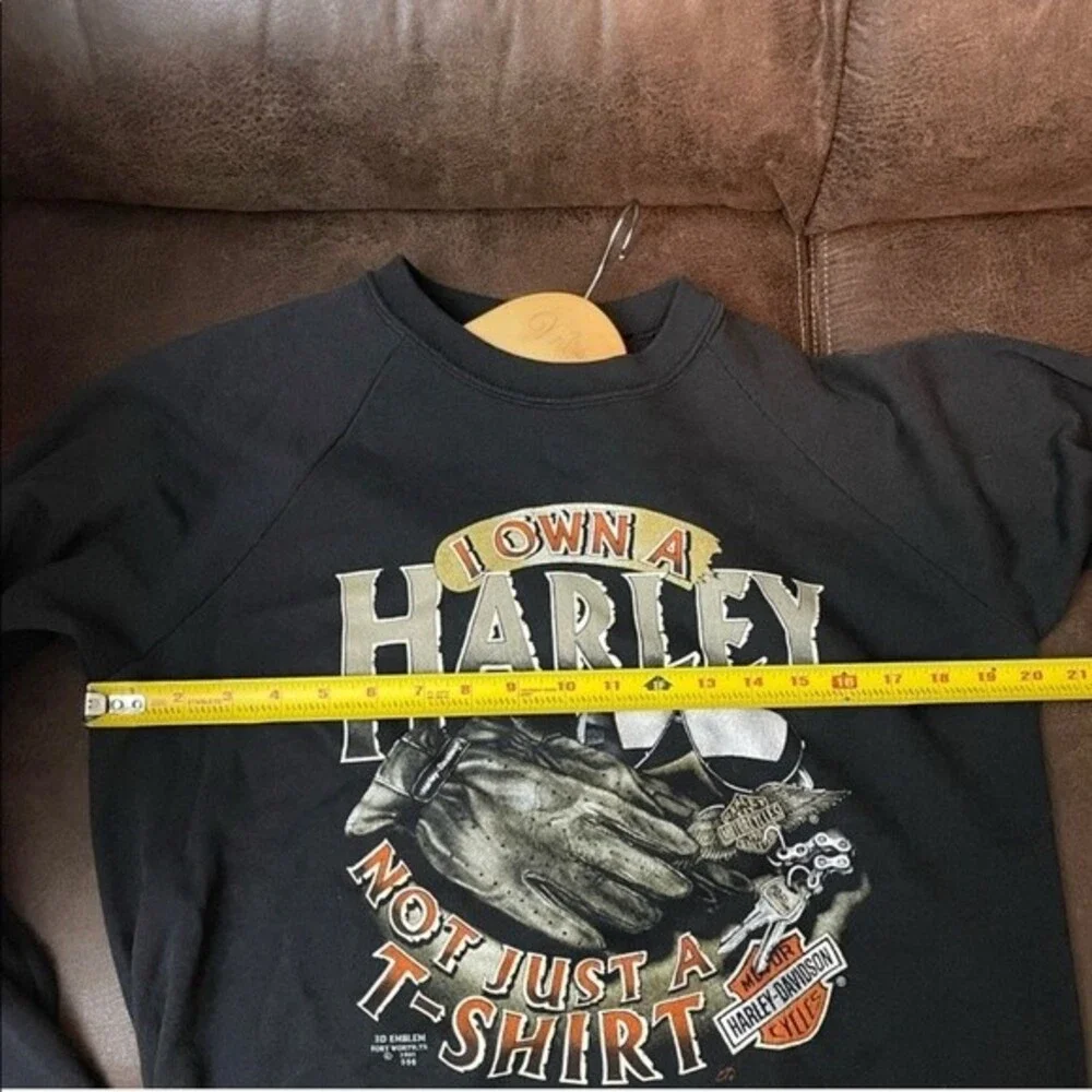Harley Davidson motorcycle 3D emblem spellout pullover sweatsuit vintage 90s
